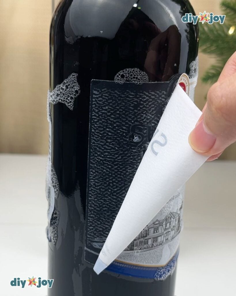 how to remove wine label