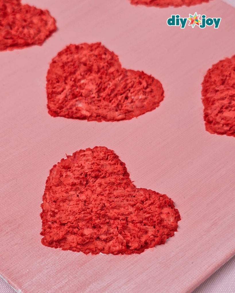 Abstract Textured Heart Painting with Paper Mache Technique