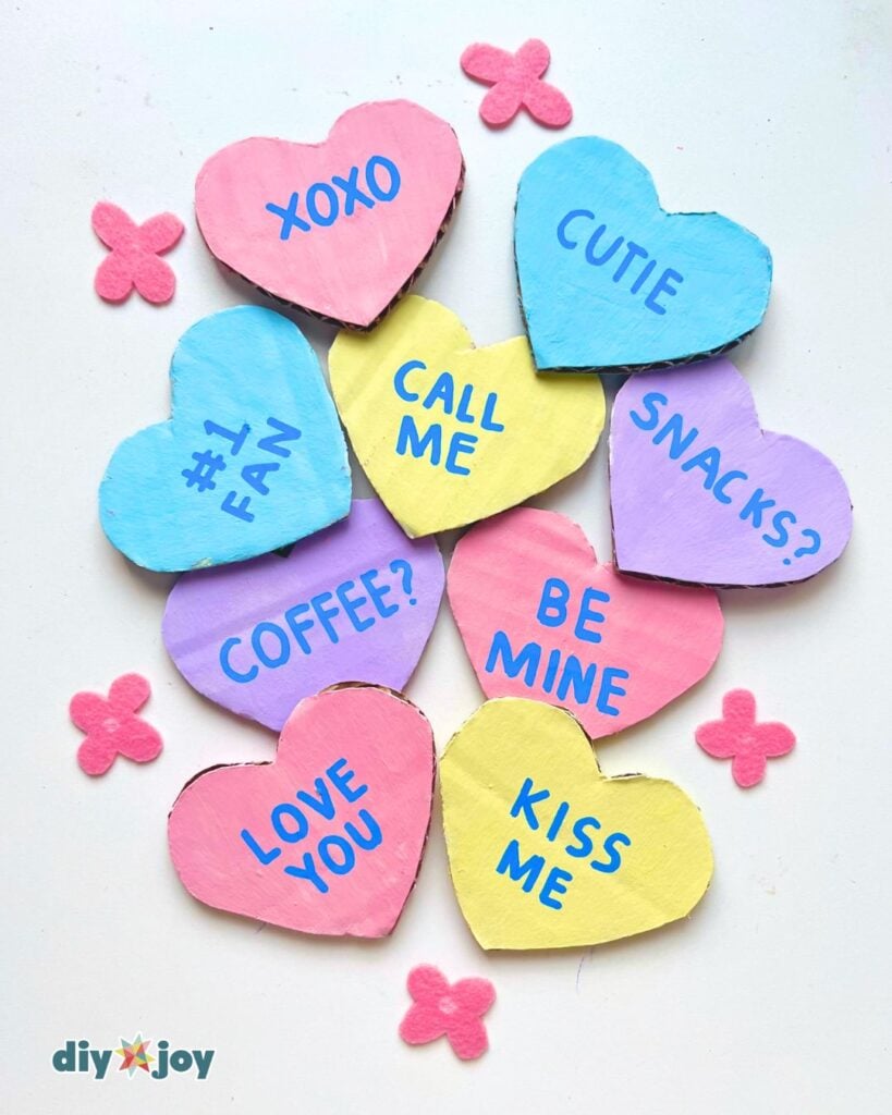 Cardboard conversation hearts