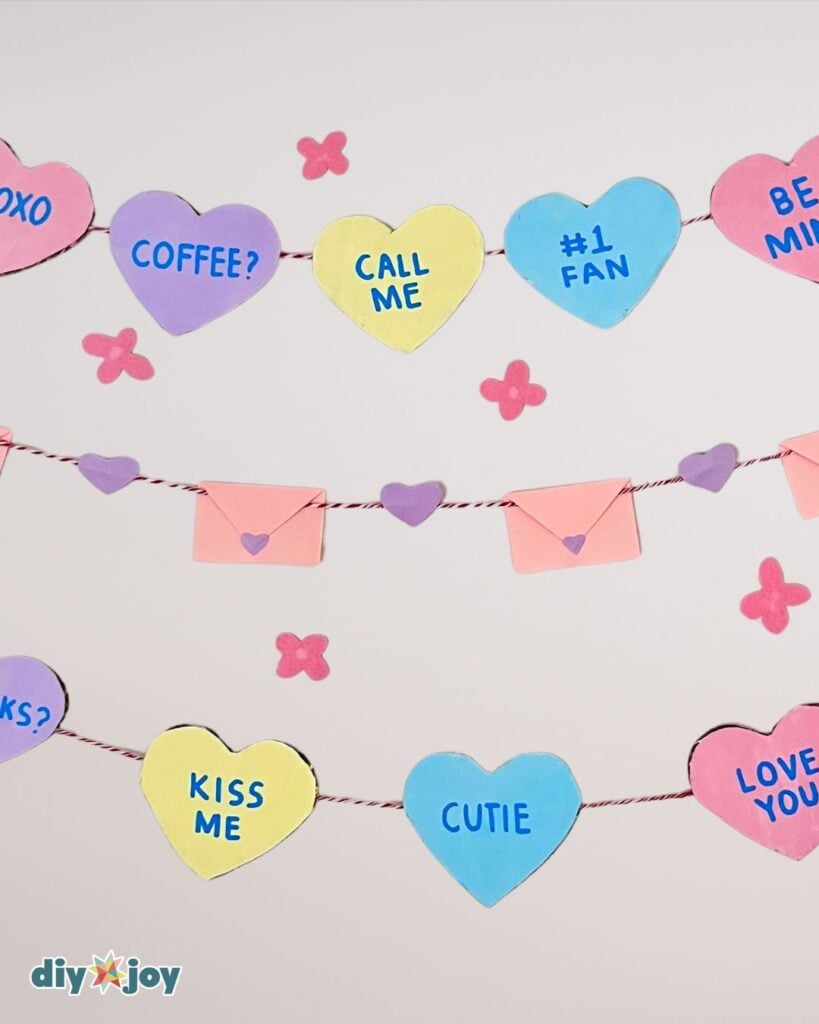 Conversation heart photo backdrop
