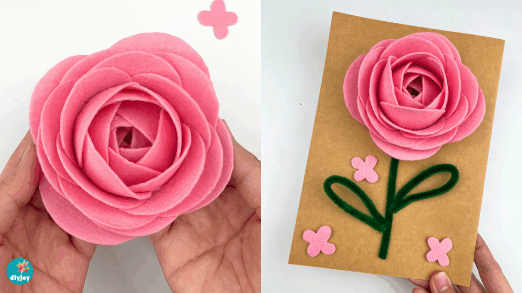 DIY felt roses with a paper cup