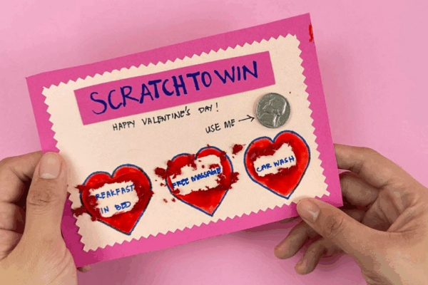 Easy DIY Scratch Card for Valentine's