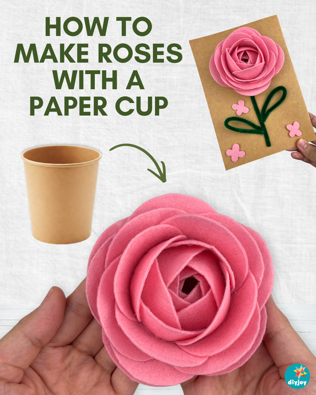 Cup Roses Making Fake How to Make Roses With a Paper Cup | DIY Valentine's Day Card - DIY Joy