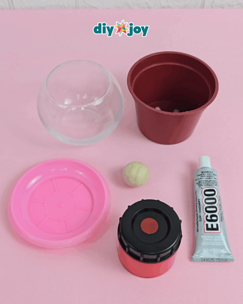 Materials for DIY Gumball Machine Candy Jar