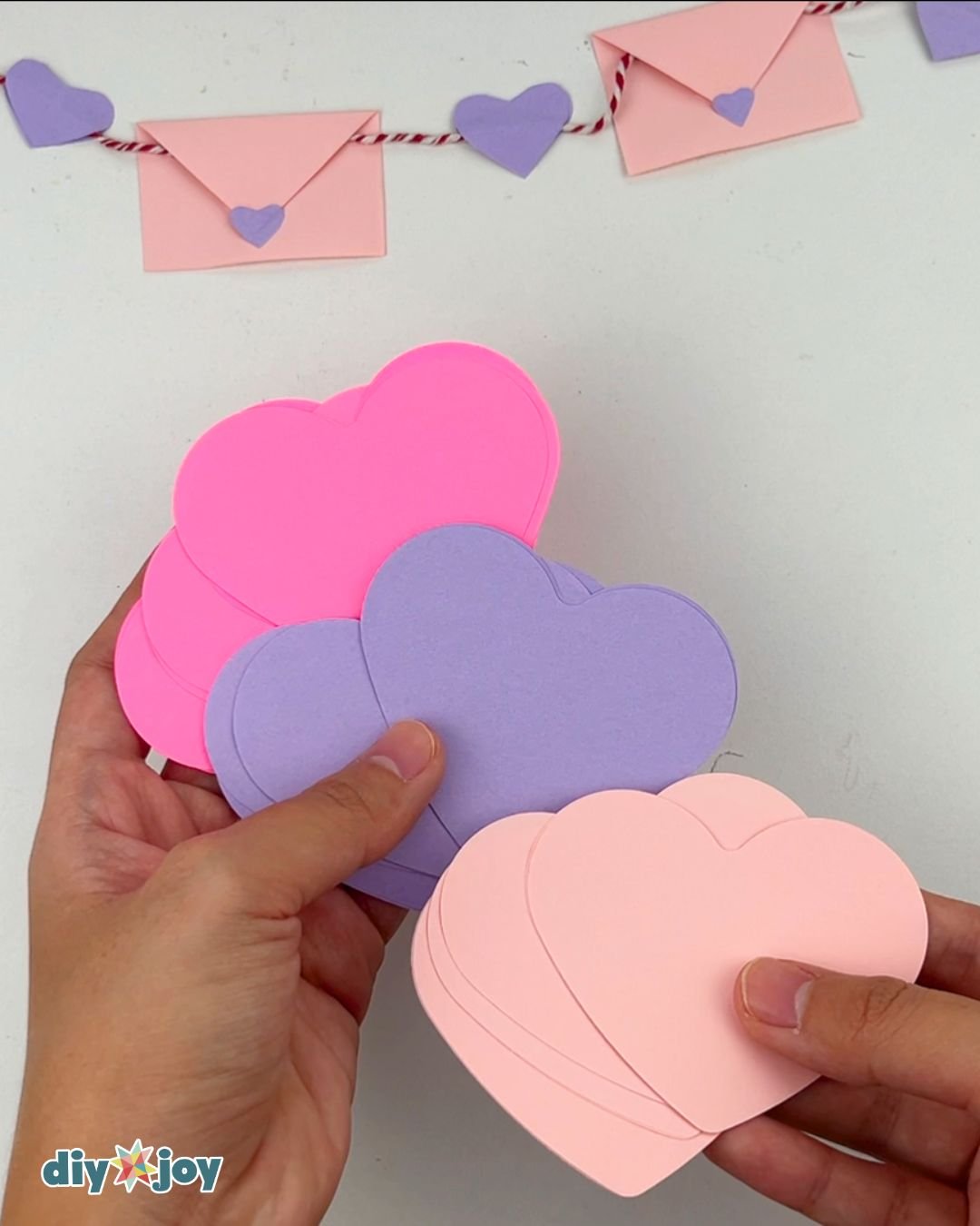 Paper heart wreath