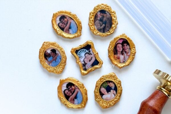 tiny hot glue photo frame magnets