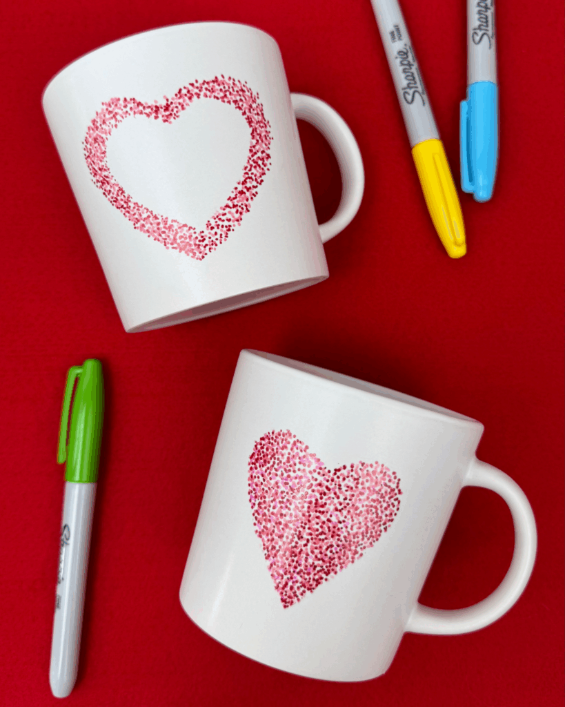 2 Types of Heart Print on a Mug Using Sharpie