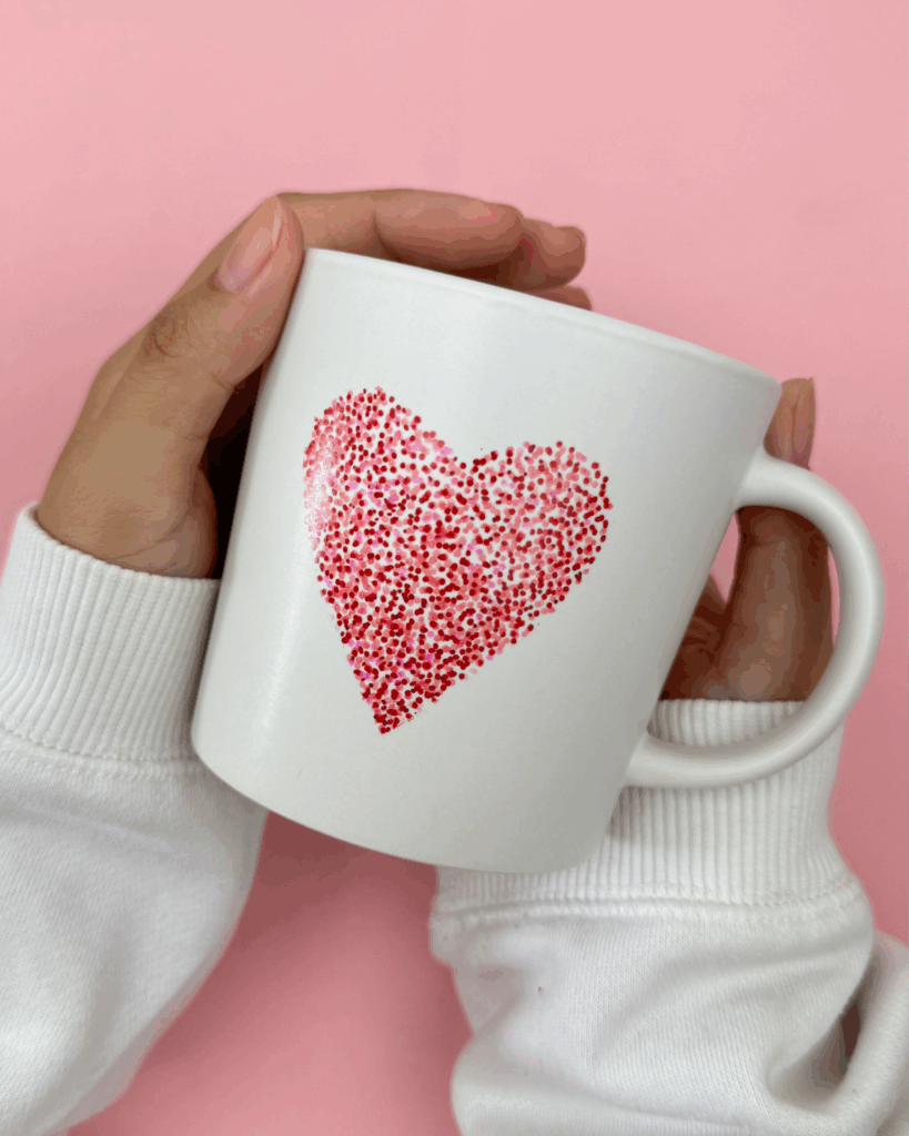 Customized Heart Print Mug Idea