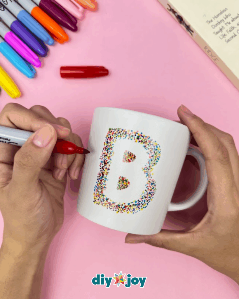 Easy Hand-Lettered Mug DIY Using Sharpie and Stencils