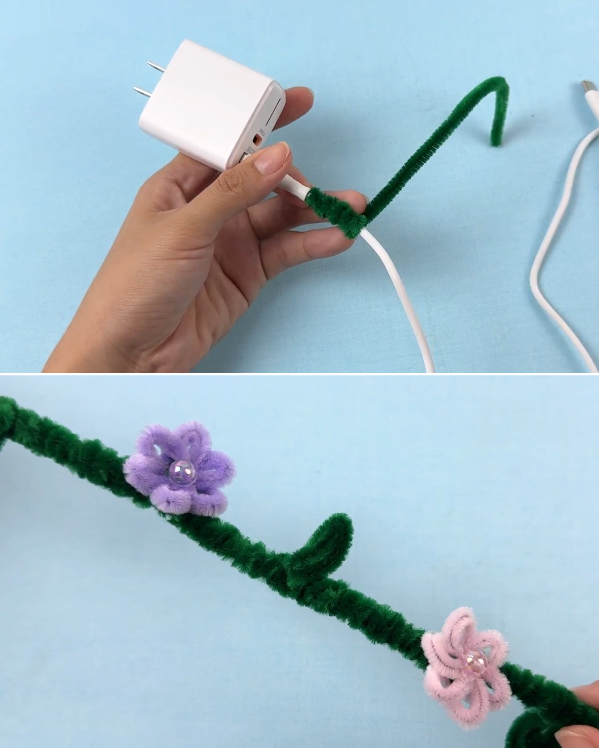 Handmade Flower Vine for Phone Charger Cord