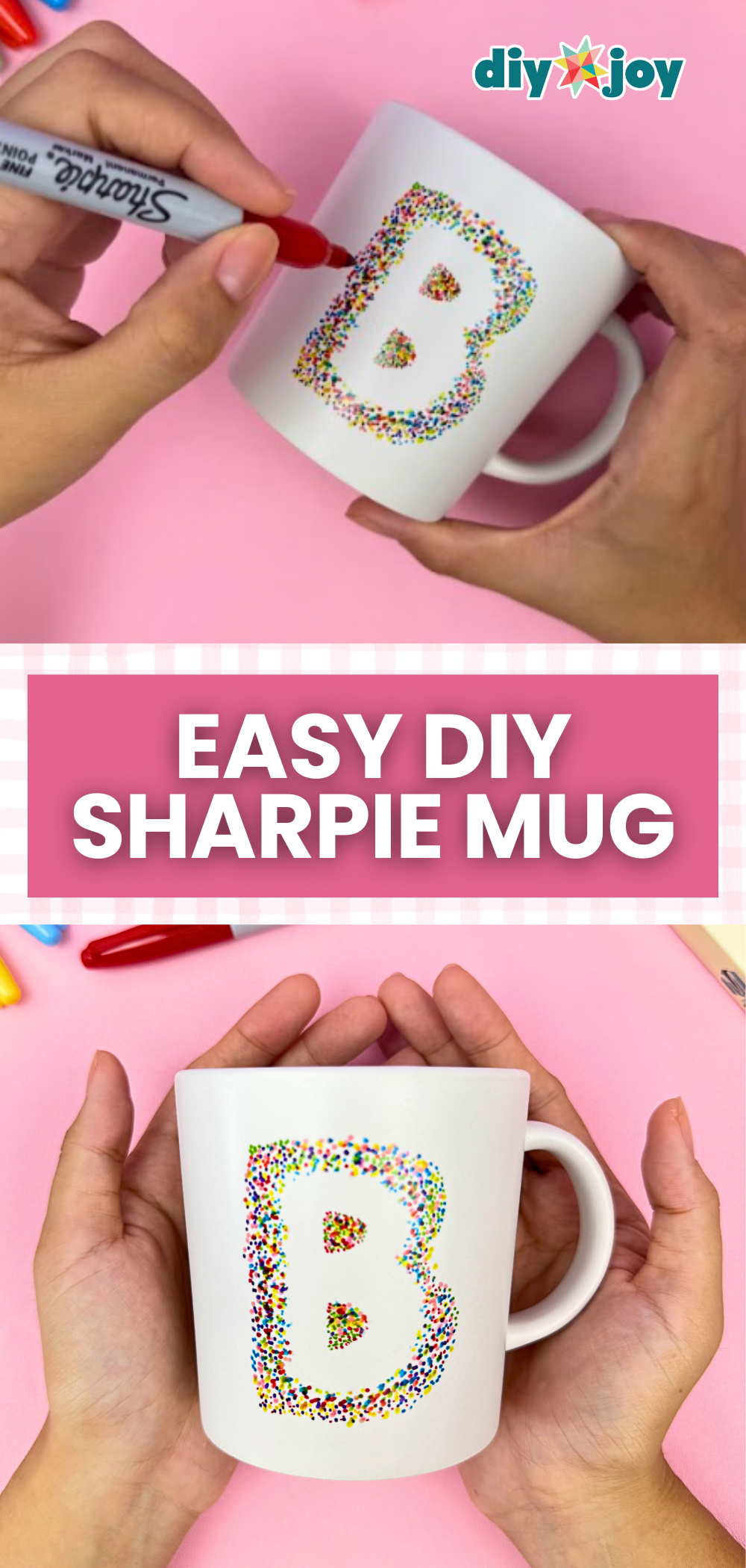 Handmade Sharpie Mug with Clean Stencil Lettering for Gifts