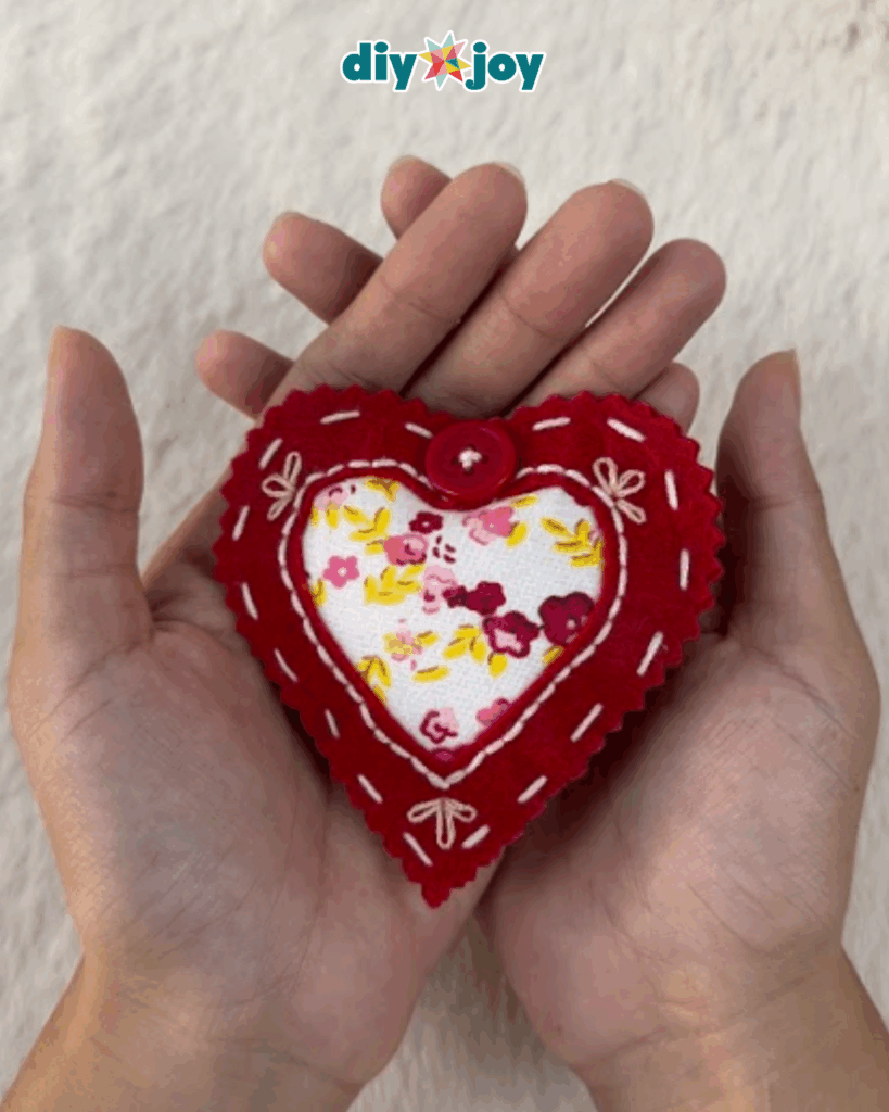 Personalized Fabric Heart Gift You Can Sew Without a Machine