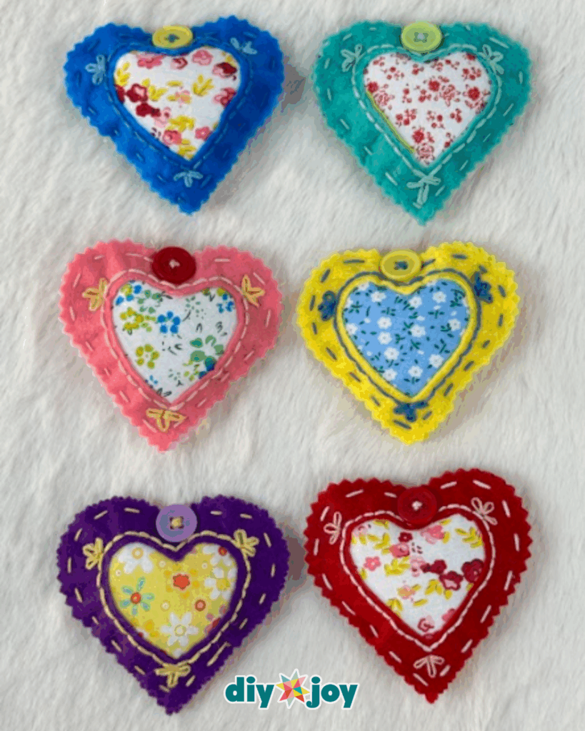 Small Fabric Heart Ornament Tutorial Sewn Completely by Hand