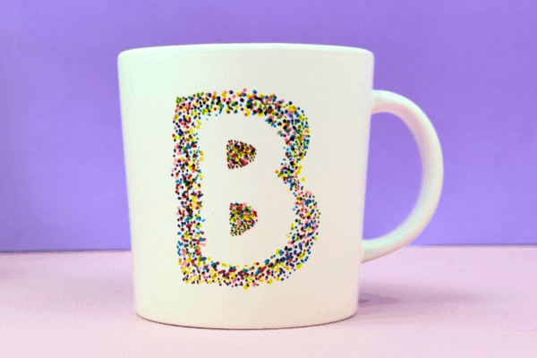 Step-by-Step DIY Stencil Letter Mug Using Sharpie Markers