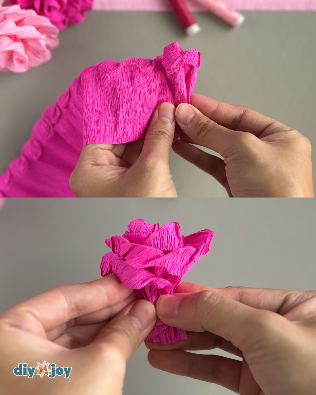 Step-by-step paper flower instructions