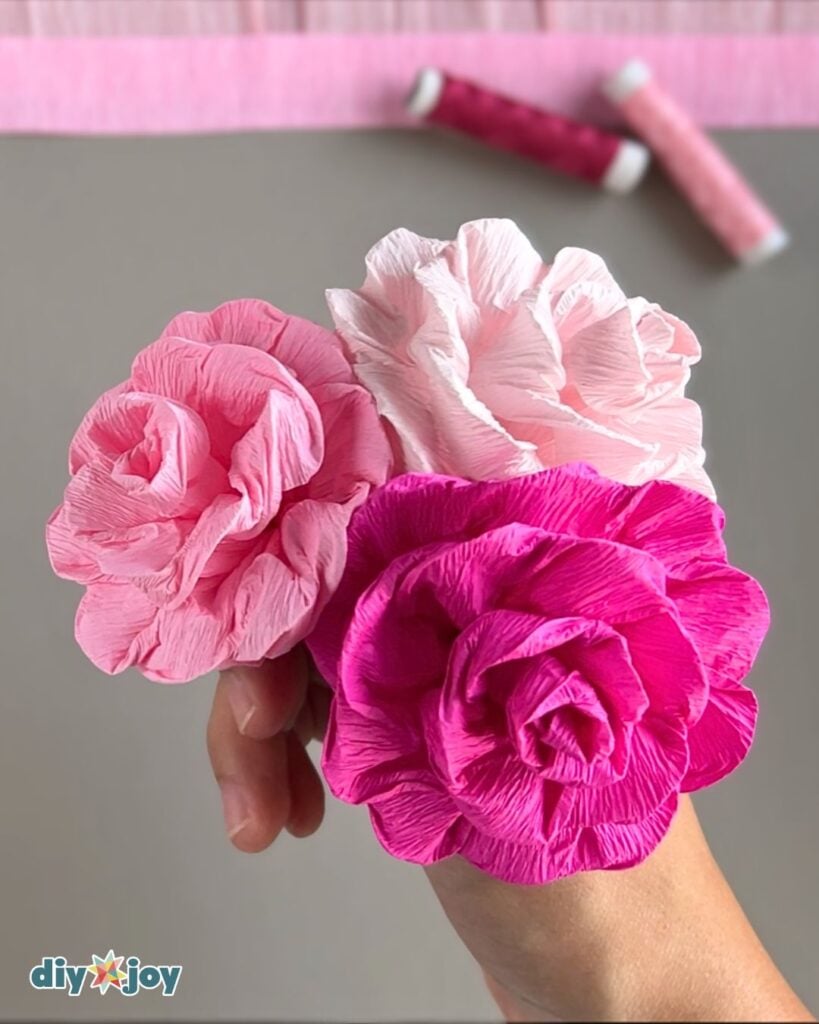 crepe paper flower bouquet