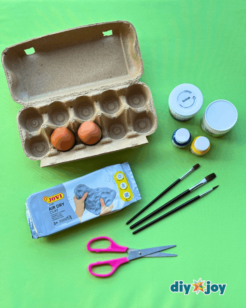 DIY Air-Dry Clay Egg Tray Made from Recycled Carton