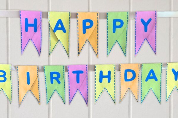 DIY Birthday Banner With Toilet Paper Rolls