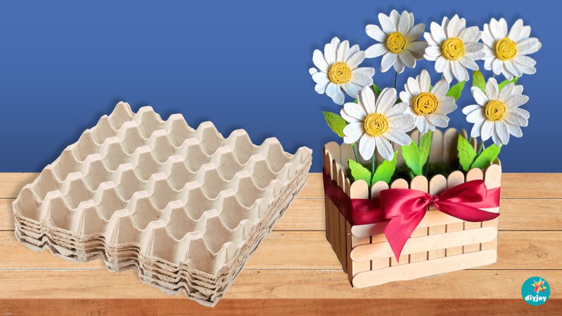 DIY Easter Decorations - Egg Carton Daisy Flowers - Easy Spring Craft for the Home and Table