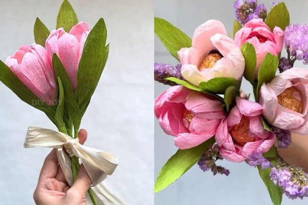 PAPER TULIPS WITH CHOCOLATE