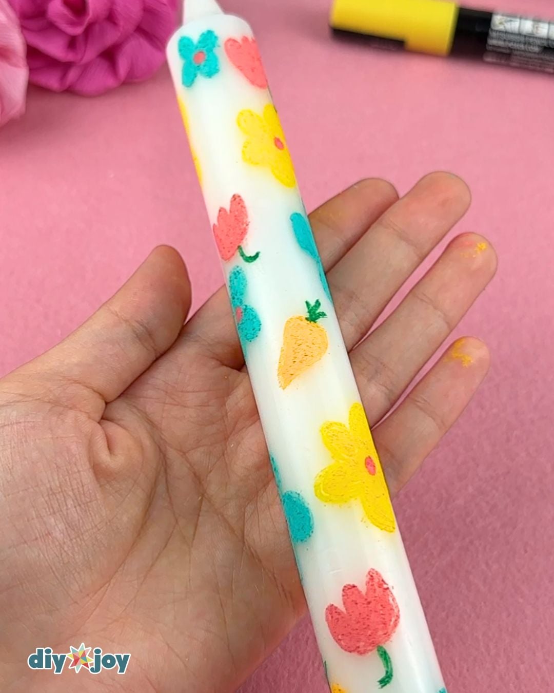 how to paint candles with posca pens