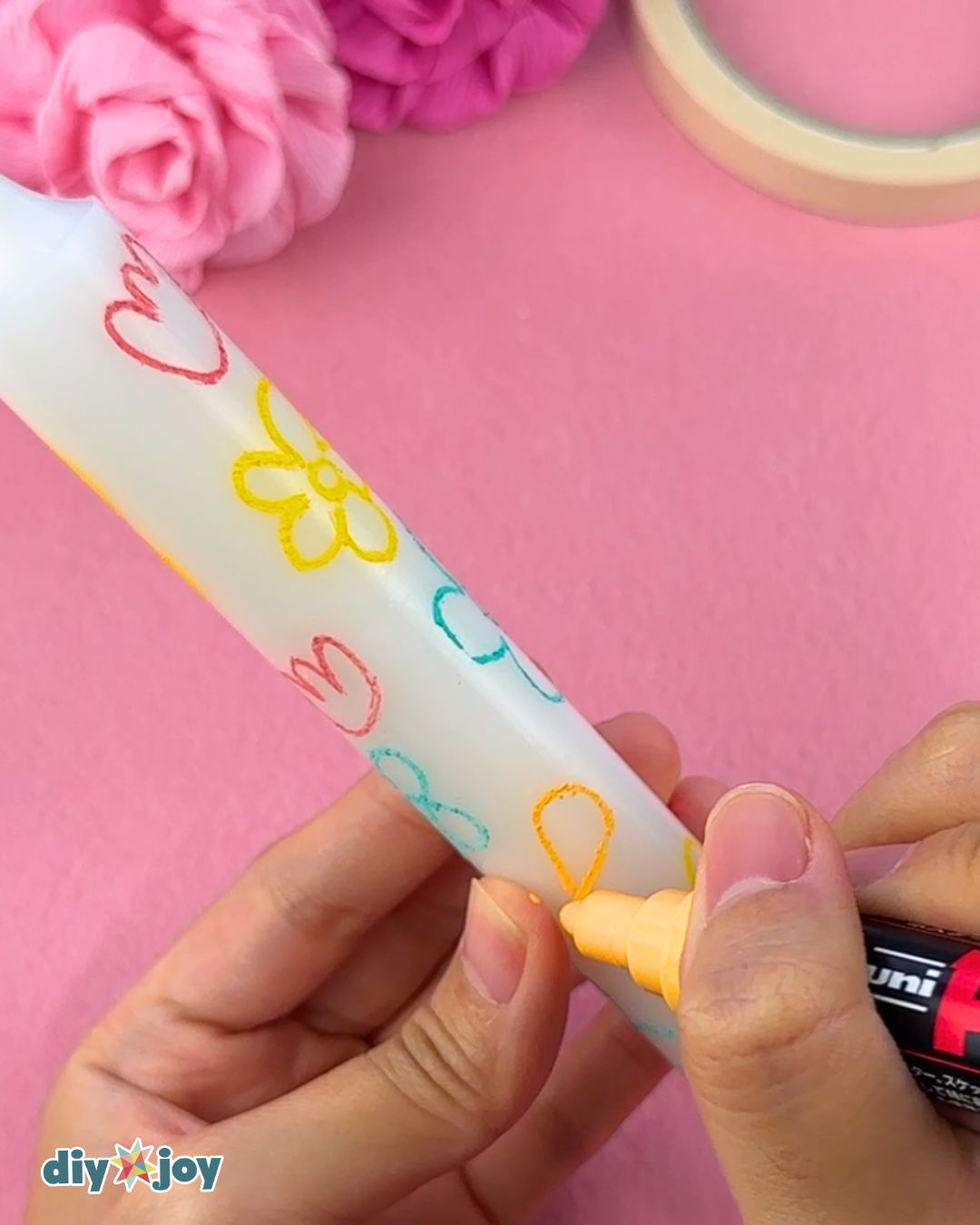 painting on wax candles