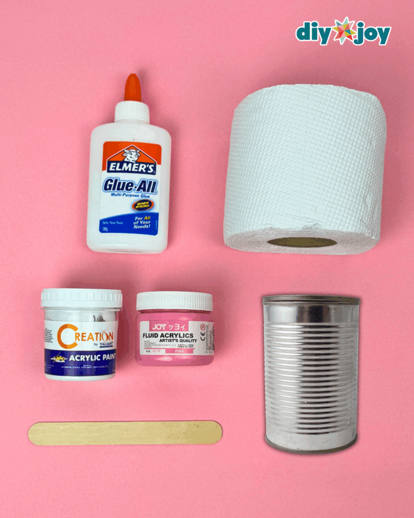 Materials for DIY Tin Can Desk Organizer
