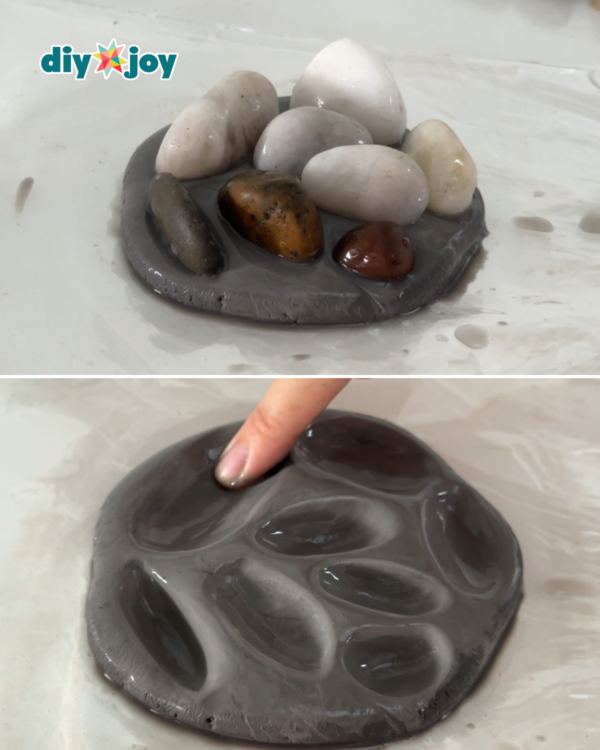 DIY Jewelry Dish With Pebble Design