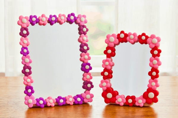 Easy Soft Air-Dry Clay Flower Mirror Craft