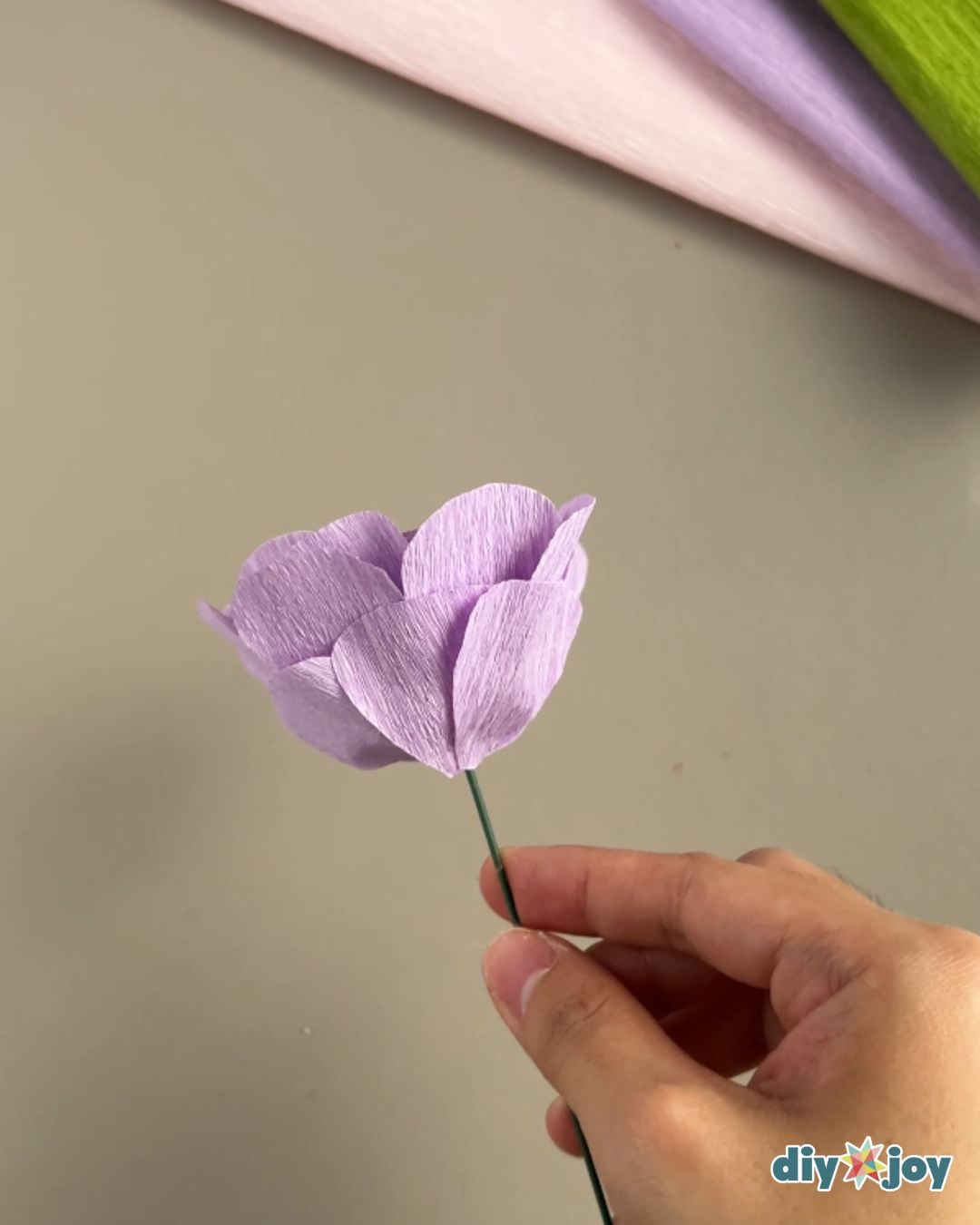 Realistic crepe paper ranunculus