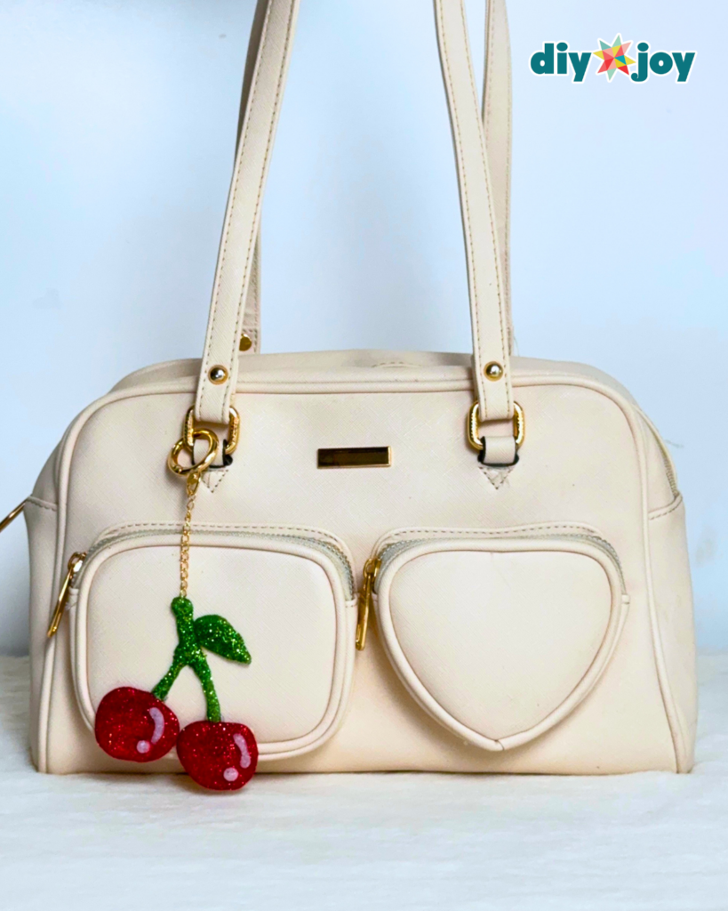 Cherry-Shaped Keychain Made From Hot Glue