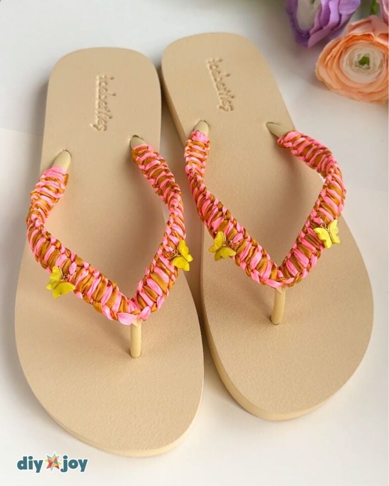 DIY Flip Flops for Summer Crafts (Easy Sandal Makeover Tutorial) - DIY Joy