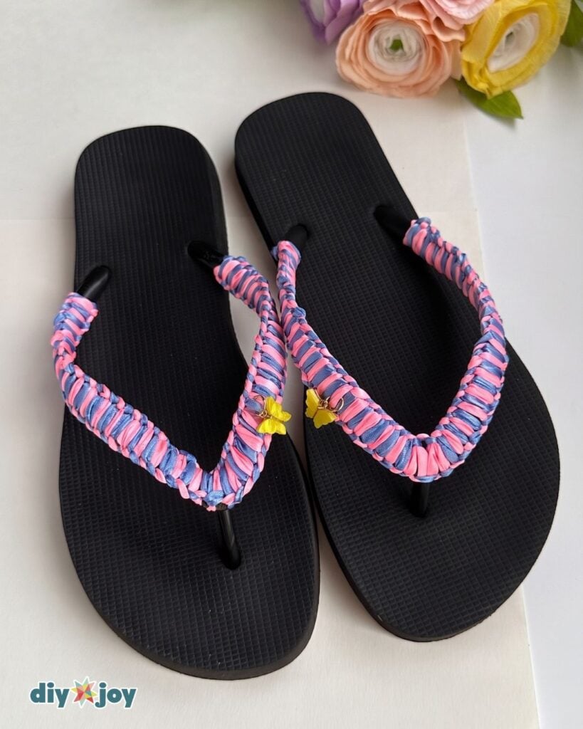 DIY ribbon flip flops