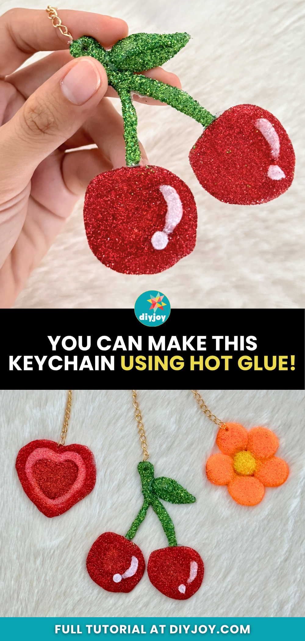 Keychain DIY Idea Using Hot Glue Gun