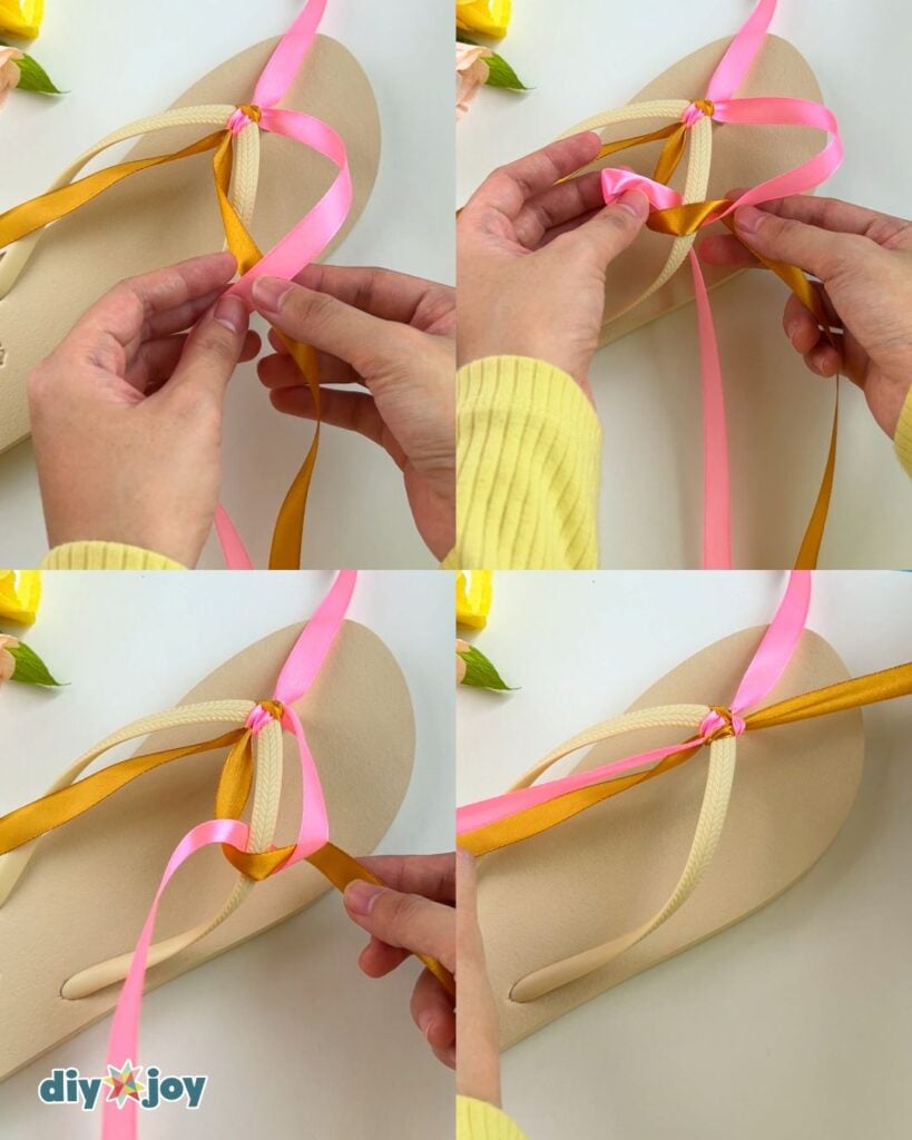 easy ribbon flip flop tutorial