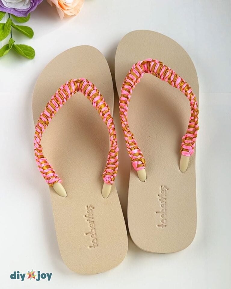 DIY Flip Flops for Summer Crafts (Easy Sandal Makeover Tutorial) - DIY Joy
