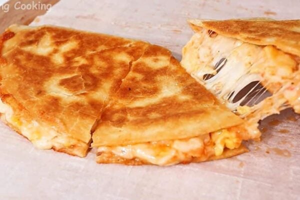 10-Minute Egg Quesadilla, homemade and freshly served