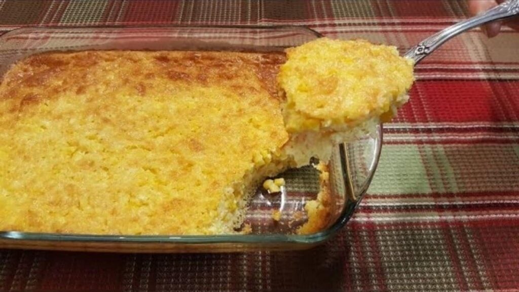100 Year Old Corn Casserole, homemade and freshly served