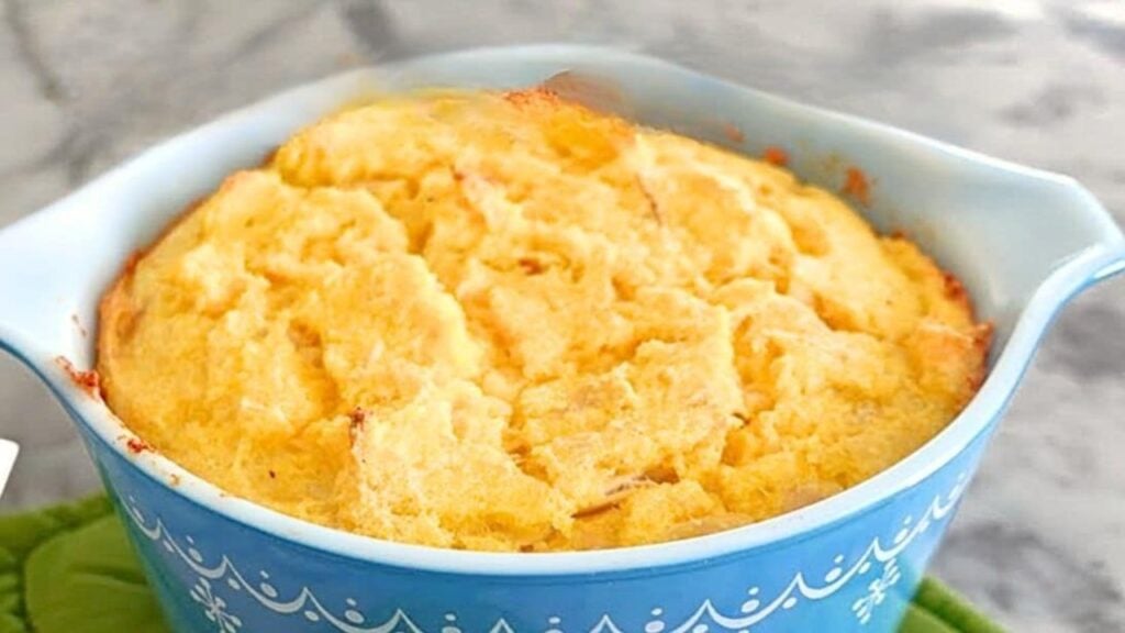 1971 Chicken Spoon Bread, homemade and freshly served