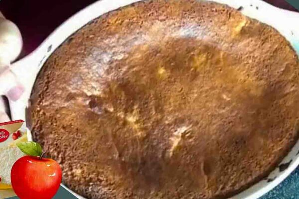 2-Ingredient Apple Cake, homemade and freshly served