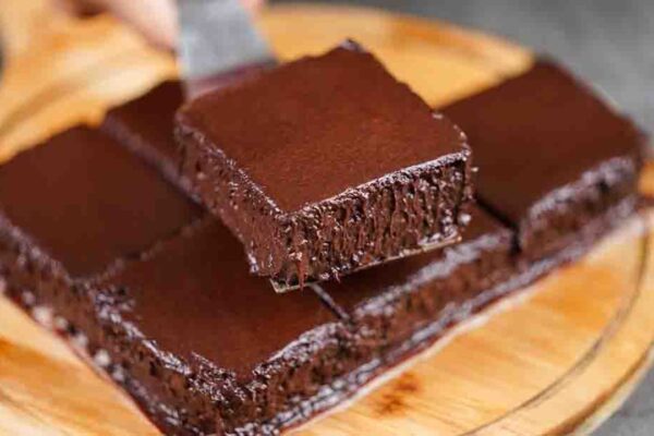 2-Ingredient Chocolate Squares, homemade and freshly served
