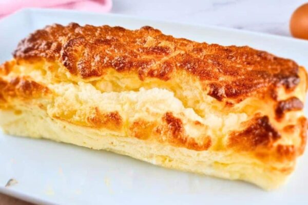 2-Ingredient Cottage Cheese Loaf, homemade and freshly served