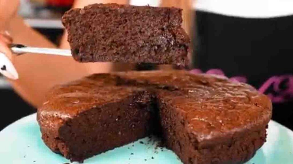 2-Ingredient Low-Carb Chocolate Cake, homemade and freshly served