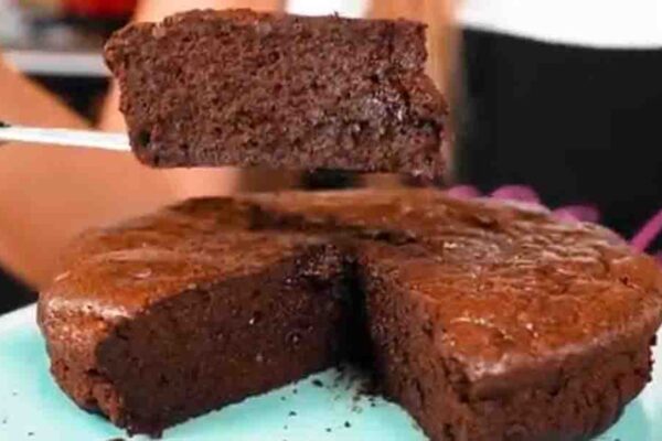 2-Ingredient Low-Carb Chocolate Cake, homemade and freshly served