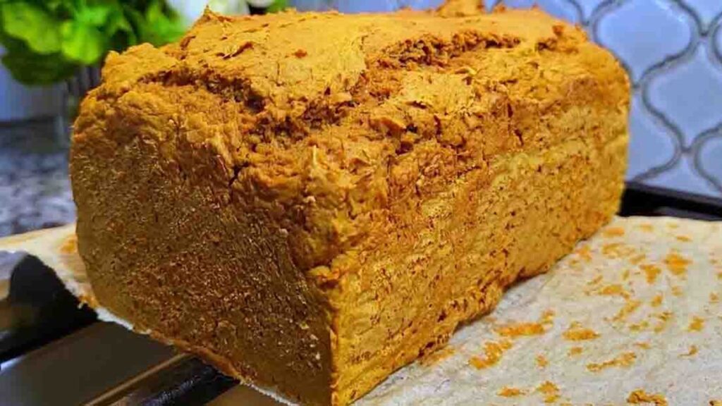 2-Ingredient Pumpkin Bread, homemade and freshly served