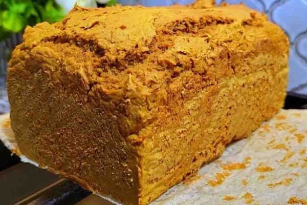 2-Ingredient Pumpkin Bread, homemade and freshly served
