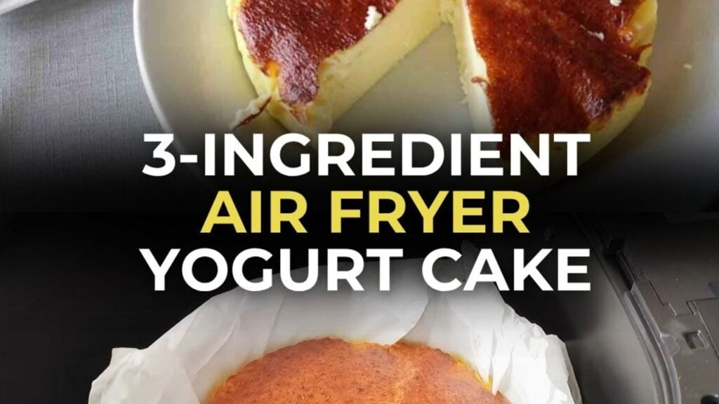 3-Ingredient Air Fryer Yogurt Cake, homemade and freshly served