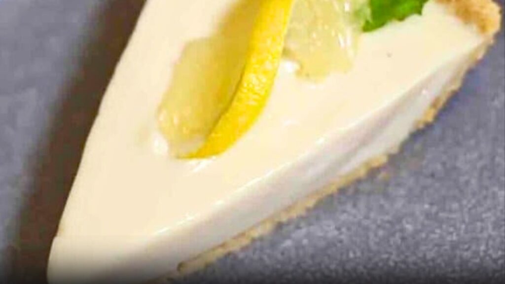 3-Ingredient Lemon Icebox Pie, homemade and freshly served