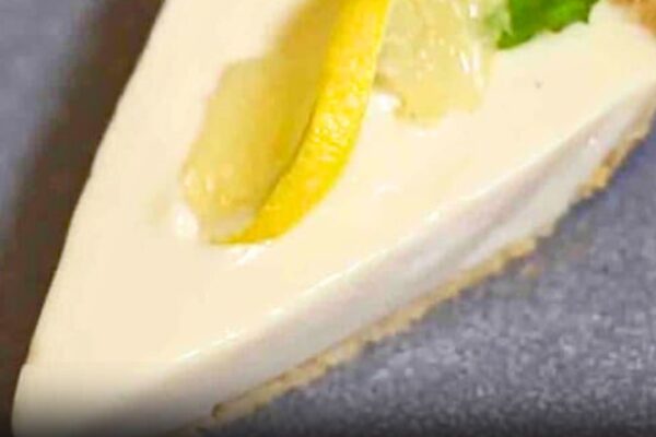 3-Ingredient Lemon Icebox Pie, homemade and freshly served