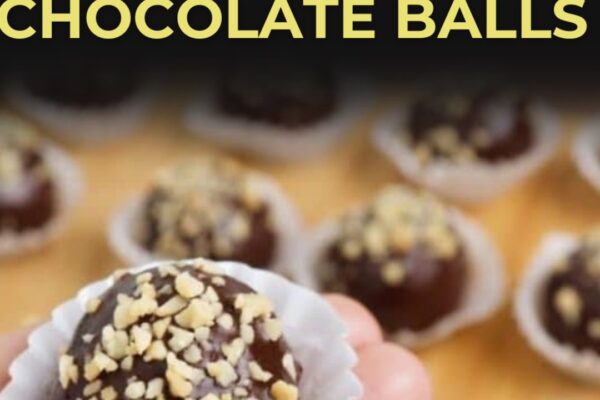 3-Ingredient No-Bake Chocolate Balls, homemade and freshly served